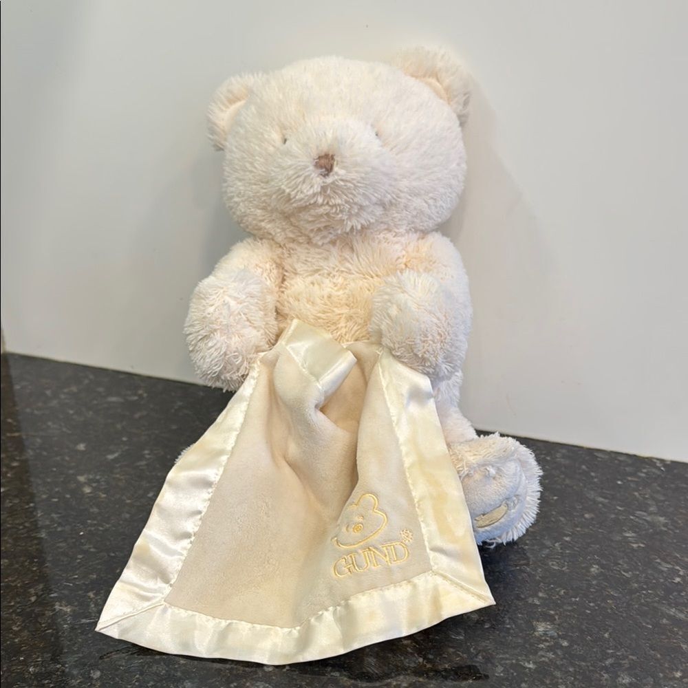 Baby Gund Peek-A-Boo Teddy Bear Plays Hide & Seek My First Bear Plush 14” Ivory